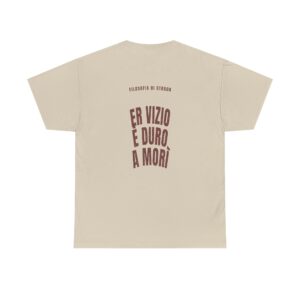 T-shirt PUMP con la frase 'ER VIZIO È DURO A MORÌ' — collezione Filosofia