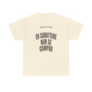 T-shirt PUMP con la frase 'ER CARATTERE NUN SE COMPRĀ' — collezione Filosofia