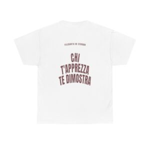 T-shirt PUMP con la frase 'CHI T'APPREZZA TE DIMOSTRA' — collezione Filosofia