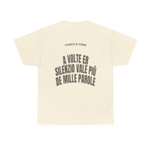 T-shirt PUMP con la frase 'A VOLTE ER SILENZIO VALE PIÙ DE MILLE PAROLE' — collezione Filosofia