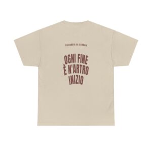 T-shirt PUMP con la frase 'OGNI FINE È N'ARTRO INIZIO' — collezione Filosofia