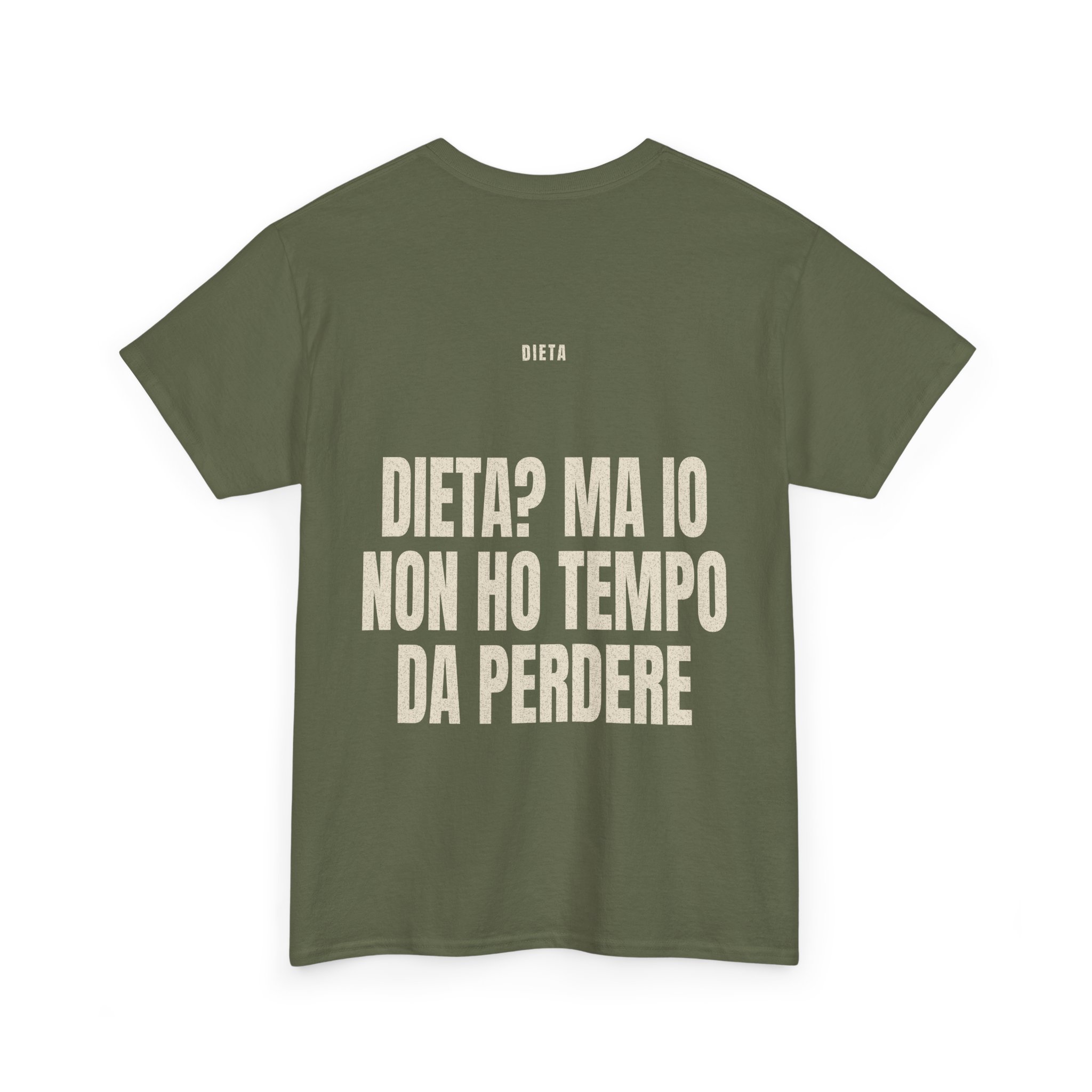 T-shirt PUMP con la frase '? MA IO NON HO TEMPO DA PERDERE' — collezione Dieta