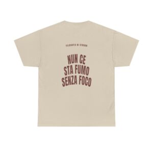 T-shirt PUMP con la frase 'NUN CE STA FUMO SENZA FOCO' — collezione Filosofia